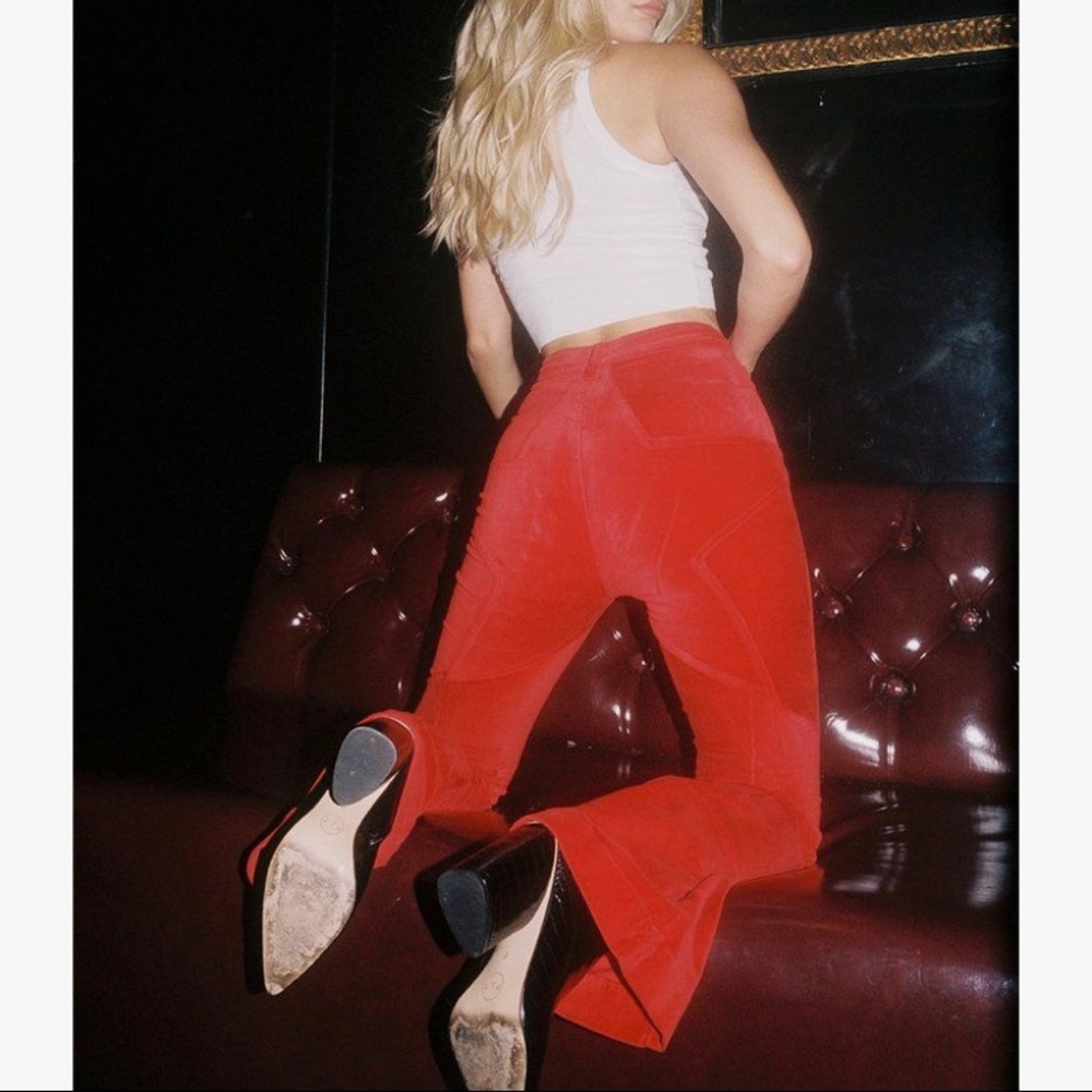 red revice denim venus flares